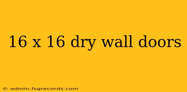 16 x 16 dry wall doors