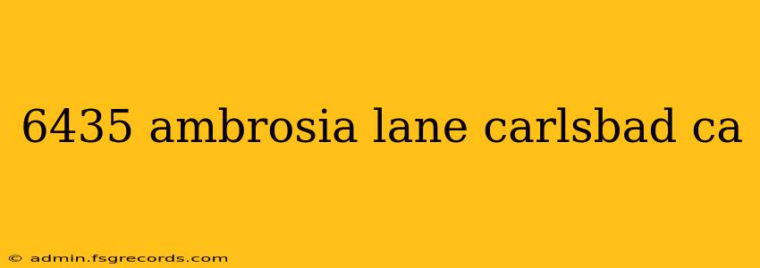 6435 ambrosia lane carlsbad ca