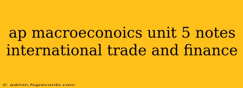 ap macroeconoics unit 5 notes international trade and finance