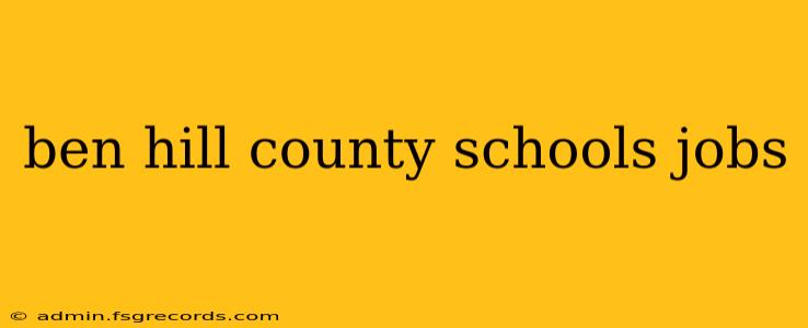 ben hill county schools jobs