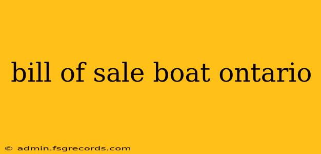 bill of sale boat ontario