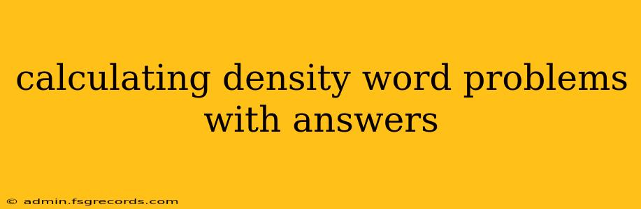 calculating density word problems with answers