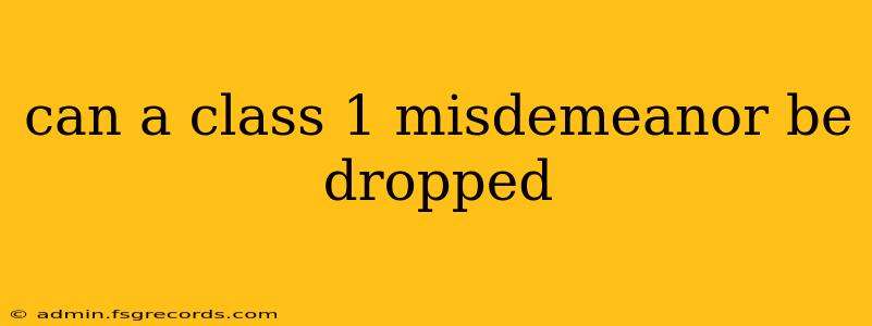 can a class 1 misdemeanor be dropped