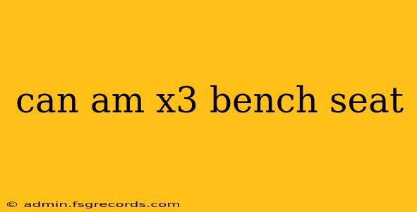 can am x3 bench seat