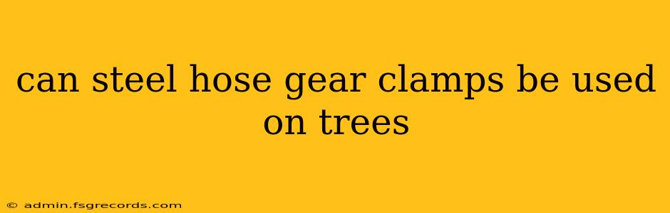 can steel hose gear clamps be used on trees