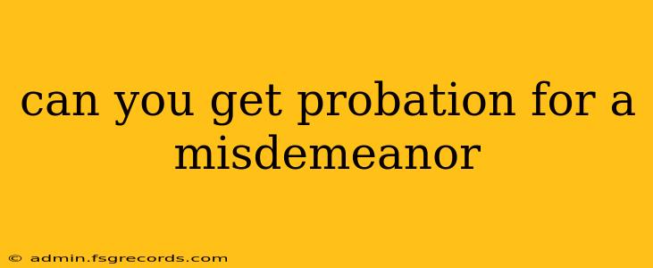 can you get probation for a misdemeanor