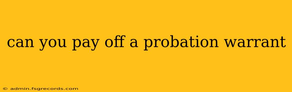 can you pay off a probation warrant