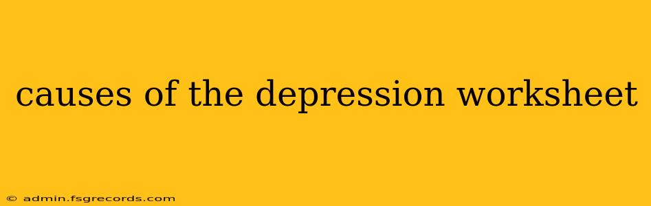 causes of the depression worksheet