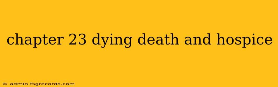 chapter 23 dying death and hospice