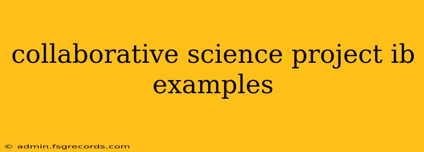 collaborative science project ib examples