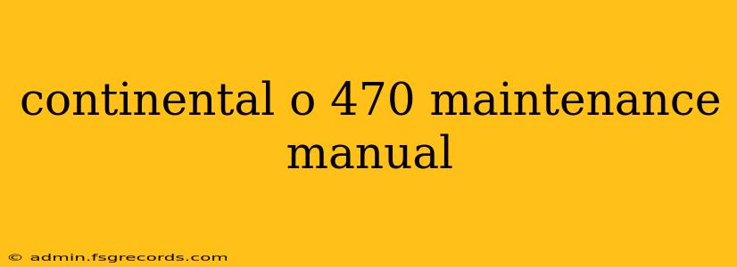 continental o 470 maintenance manual