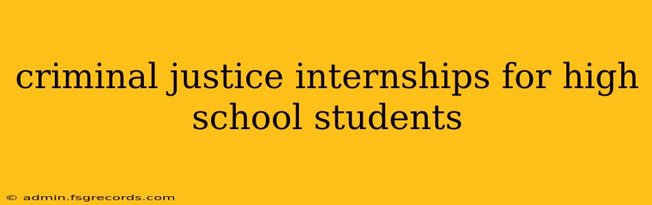 criminal justice internships for high school students