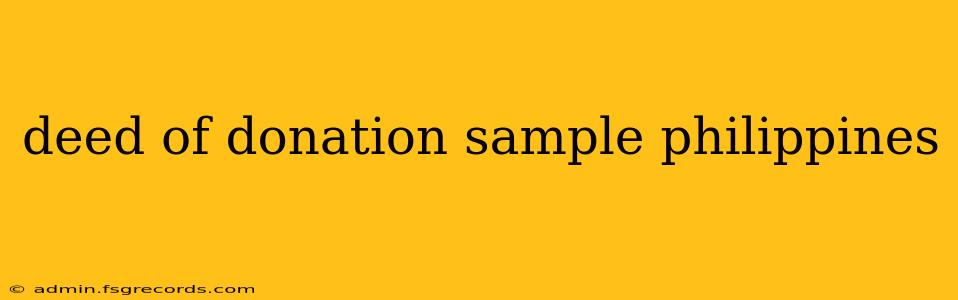 deed of donation sample philippines