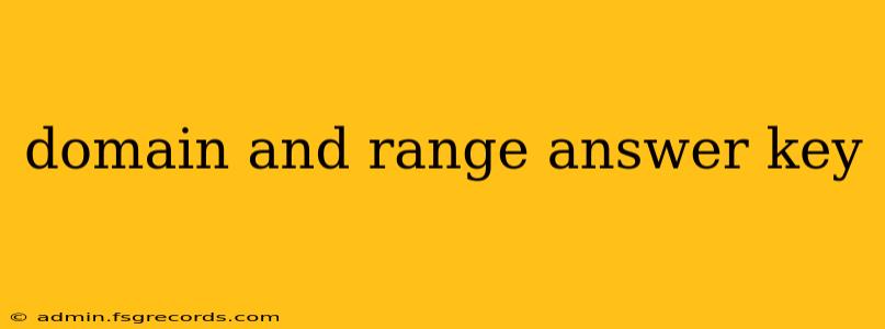 domain and range answer key