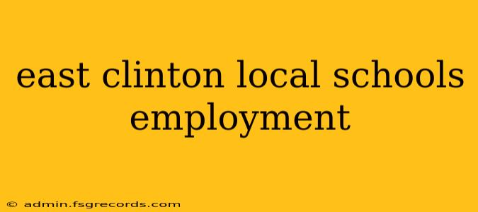 east clinton local schools employment