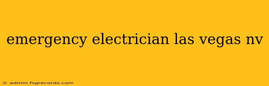 emergency electrician las vegas nv