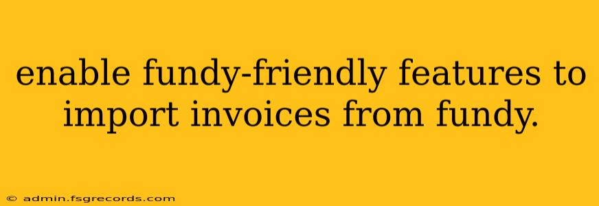 enable fundy-friendly features to import invoices from fundy.