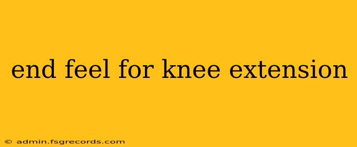 end feel for knee extension