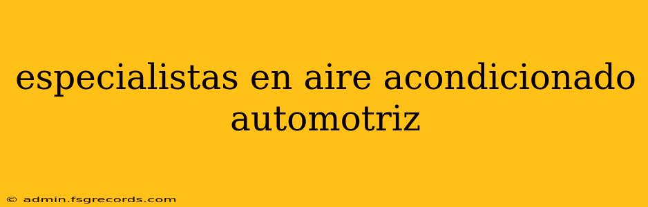 especialistas en aire acondicionado automotriz