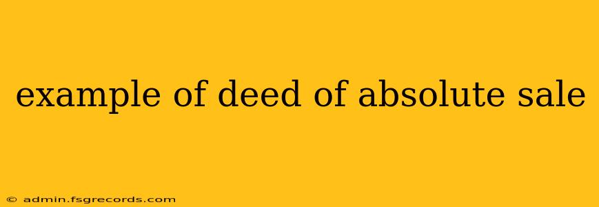 example of deed of absolute sale