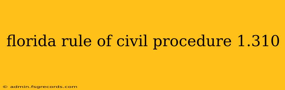 florida rule of civil procedure 1.310