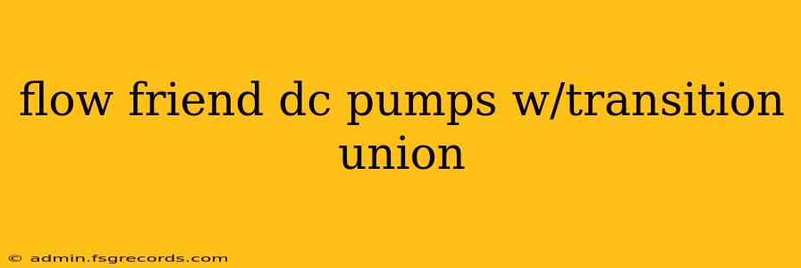 flow friend dc pumps w/transition union