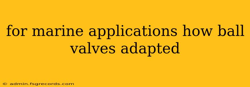 for marine applications how ball valves adapted