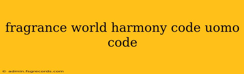 fragrance world harmony code uomo code