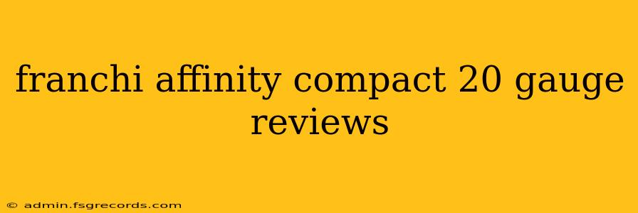 franchi affinity compact 20 gauge reviews