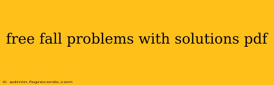 free fall problems with solutions pdf