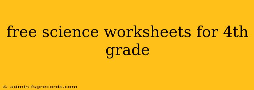 free science worksheets for 4th grade