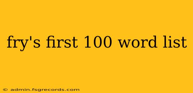 fry's first 100 word list