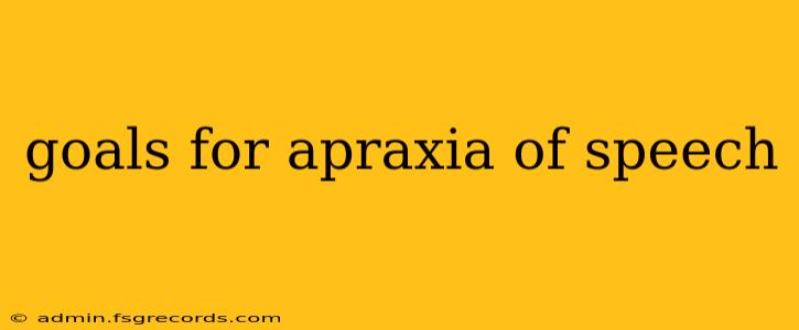 goals for apraxia of speech