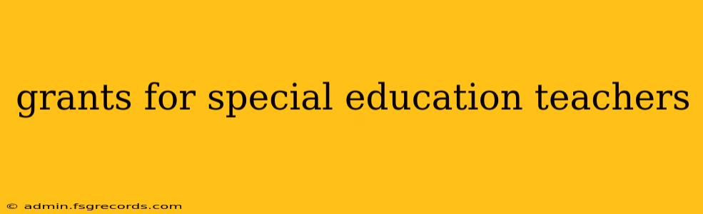 grants for special education teachers