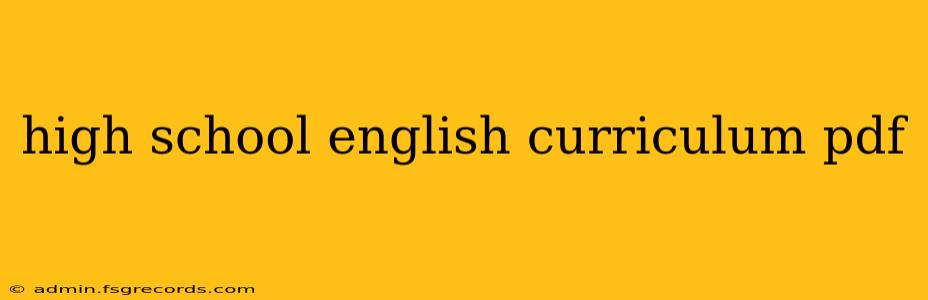 high school english curriculum pdf