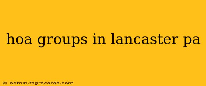 hoa groups in lancaster pa