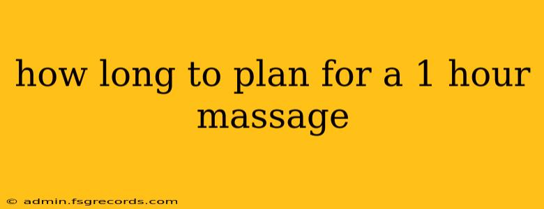 how long to plan for a 1 hour massage