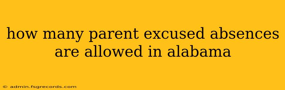 how many parent excused absences are allowed in alabama