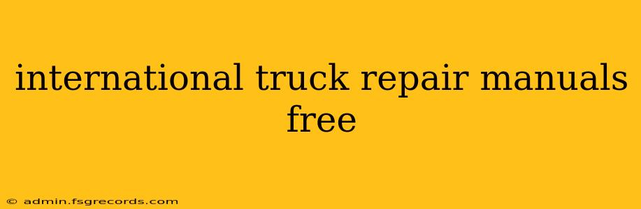 international truck repair manuals free