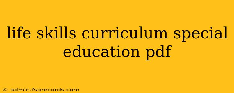 life skills curriculum special education pdf