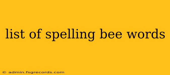 list of spelling bee words