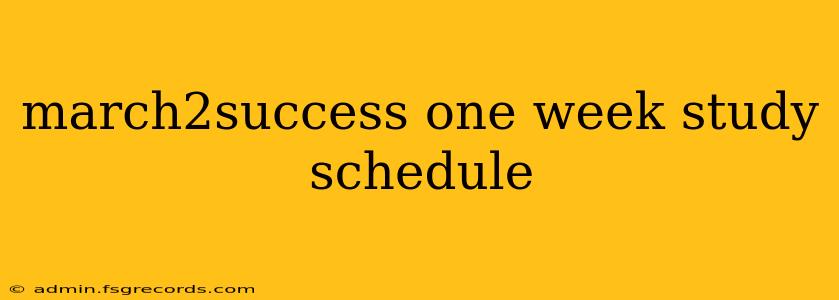 march2success one week study schedule