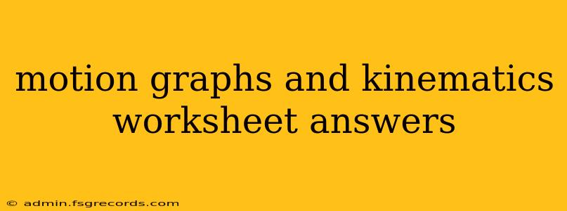 motion graphs and kinematics worksheet answers