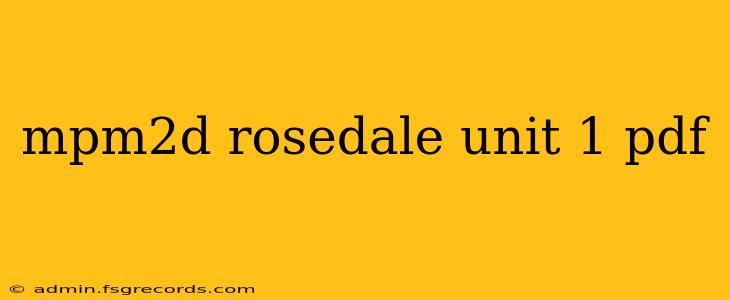 mpm2d rosedale unit 1 pdf