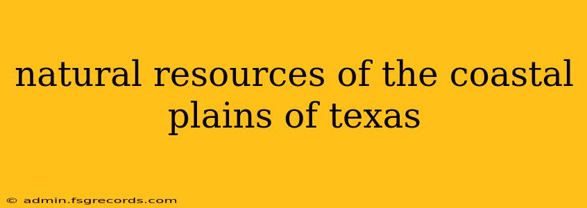 natural resources of the coastal plains of texas