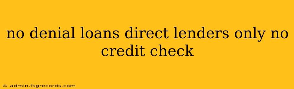 no denial loans direct lenders only no credit check