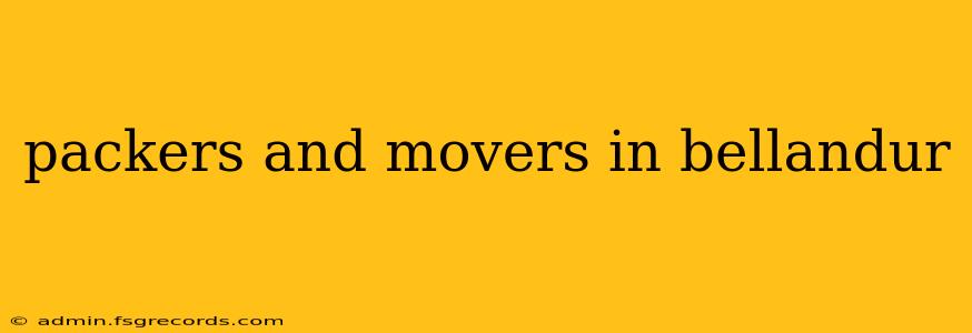 packers and movers in bellandur