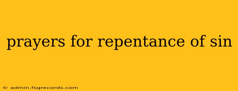 prayers for repentance of sin