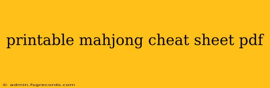 printable mahjong cheat sheet pdf