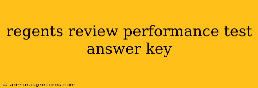 regents review performance test answer key